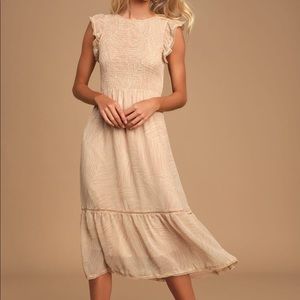 Lost+Wander Pink Midi Dress